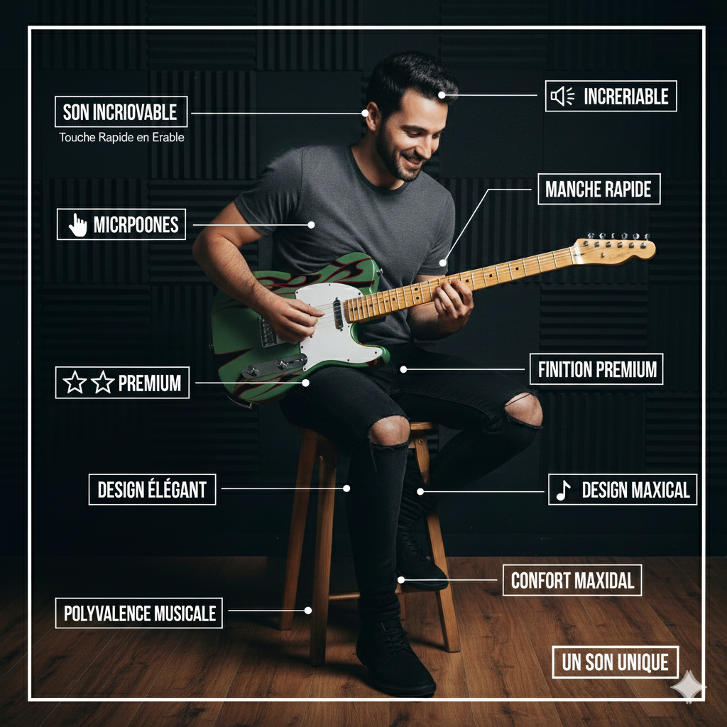 Guitare Electrique Enfant Flammes