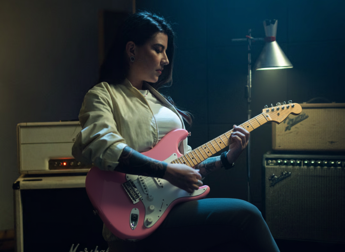 Guitare Electrique Débutant Rose