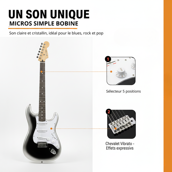 Guitare Électrique Métallique Élégante