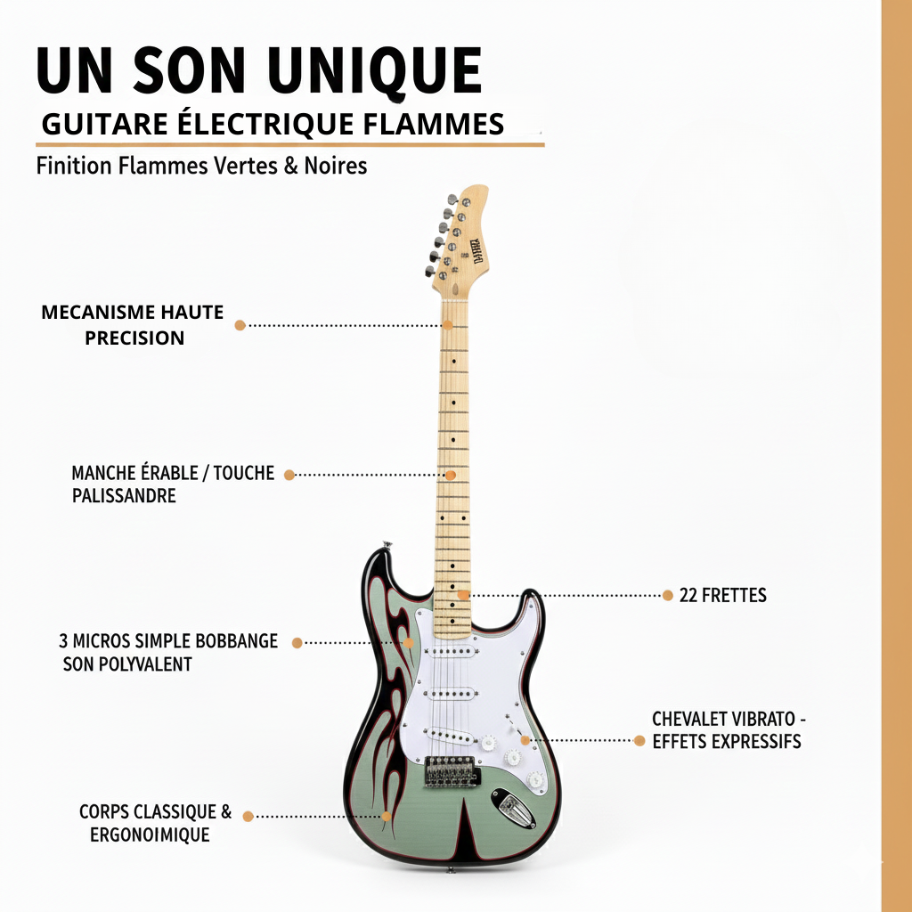 Guitare Electrique Enfant Flammes