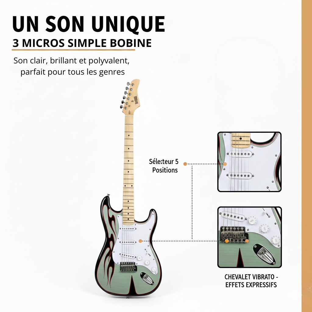 Guitare Electrique Enfant Flammes